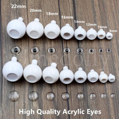 10 Pairs High Quality Acrylic 8/10/12/14/16/18/20/22mm BJD Doll Eyes 1/3 1/4 1/6 SD BJD Doll Eyeball for Toys Accessories