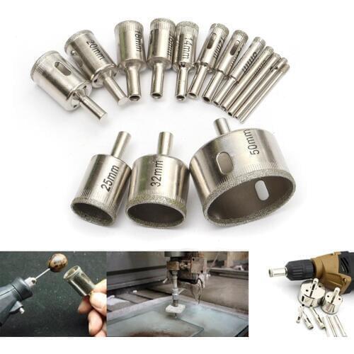 Hot Sale 15pcs 3-50mm Diamond Drill Bit Set Hole Saw Cutter For Tile Ceramic Glass Porcelain Marble