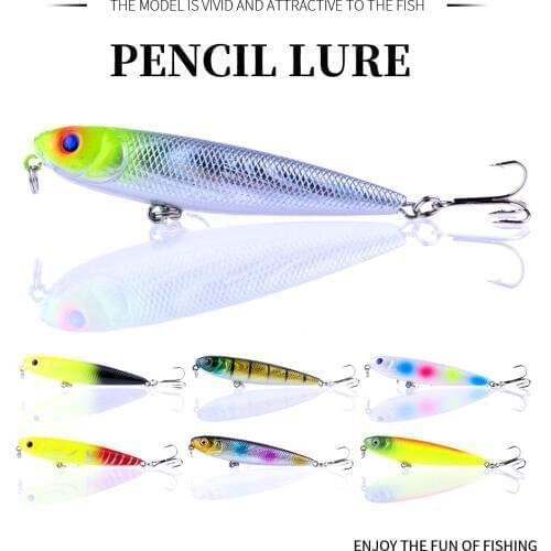 HENGJIA 1PC Floating Pencil Fishing Bait 8CM 8.6G Swimming Fishing Baits Pesca Fishing Tackle