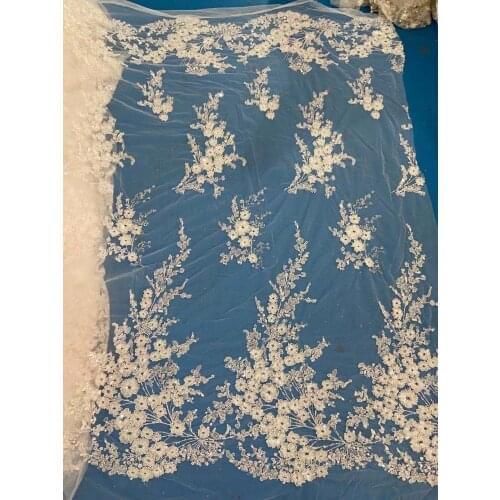 Exquisite new listing white wedding dress beaded tulle, suitable for fashionable ladies' wedding dress skirts