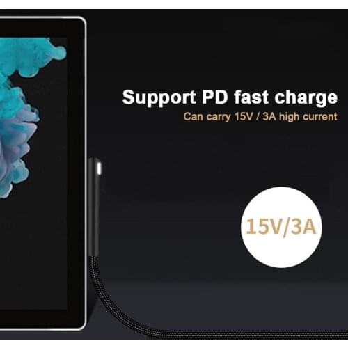 Fast Charging Cable Magnetic Durable Braided Safe Data Cable For Surface Pro 5 Pd Efficient Stable Built-In IC Chip Technology