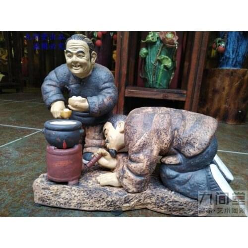 My parents-in-law blow fire ceramic doll folk custom figures display a wedding souvenir decoration figure Sculpture statue Home