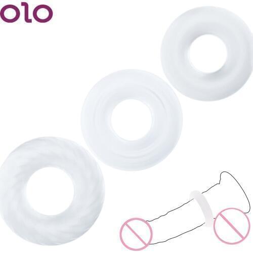 OLO Penis Ring Cock Ring Delay Ejaculation Silicone Penis Extender Enlargement Male Masturbator Sex Products Sex Toys for Men