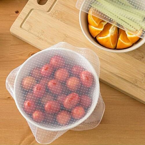 Kitchen Sealing Cap Food Packaging Cover Vacuum Stretch Silicone Lids Wrap Plastic Bags Kitchen Accessories