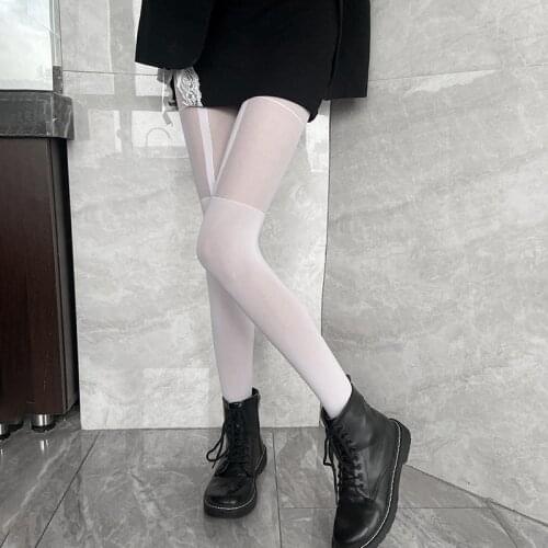 Fashion Leg Pantyhose Sexy Silk Stockings Womens Ultra-thin Thigh High Panty Hose Maiden Harajuku Style Costumes Gothic Tights