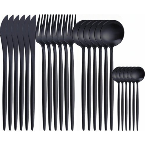 Black Tableware Stainless Steel Cutlery Set Knives Forks Spoons Gold Cutlery Dinner Set Flatware Set Dinnerware Set Freeshipping