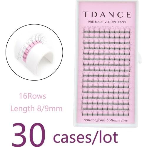 TDANCE 30Trays/Lot False Eyelash Extension 0.07/0.10mm Thickness High Quality Premade 3D/4D/5D/6D/7D For Russian Volume Lashes