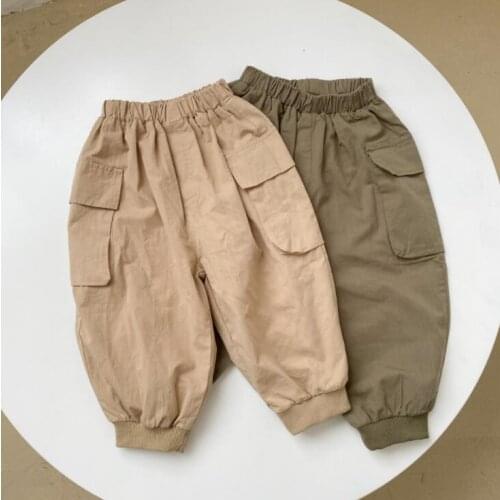 2021 new girls boys long pants cotton autumn cool kids pants