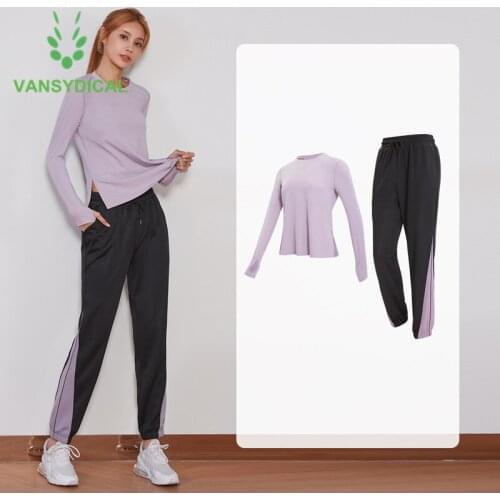 New Running Sports Suit Women Workout Yoga Set Gym Pants and Tops Outfit 2pcs/set Outdoor Fitness Training Jogging Sportswear