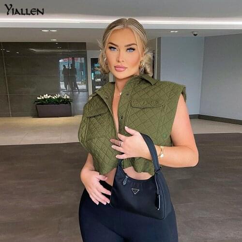 Yiallen Autumn Plaid Solid Sleeveless Vest Women All-matching Casual Top Outwear Female Concise High Street Light Coat With