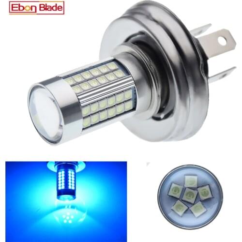1Pcs Ice Blue LED Motorcycle Headlight Bulb P45T R2 3030 66SMD High Low Beam Motorbike Scooter Front Head Light 12v 24v DC