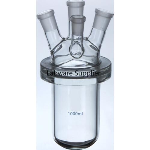 250ml 500ml 1000ml 2000ml four mothes glass reactor heavy sheet glass reaction still reaction flask free shipping