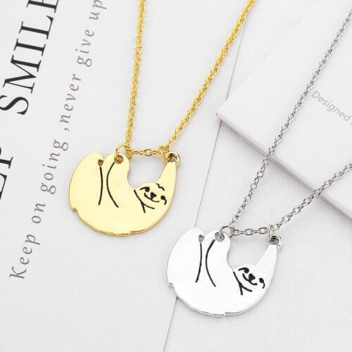 RONGQING 1pcs Sloth Necklaces Women Men Jewellery Gold Silver Color Female Trendy Jewelry Personality Special Gift
