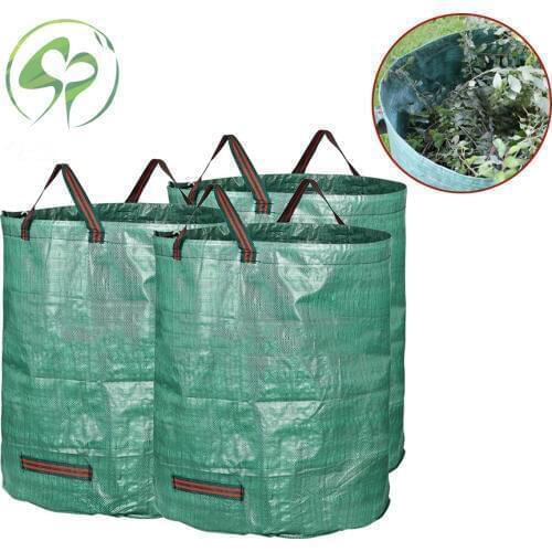 Foldable Leaf Trash Can for Garden Lawn Cleaning Heavy Duty Garden Rubble Waste Woven Rubbish Bags Yard Waste Bins
