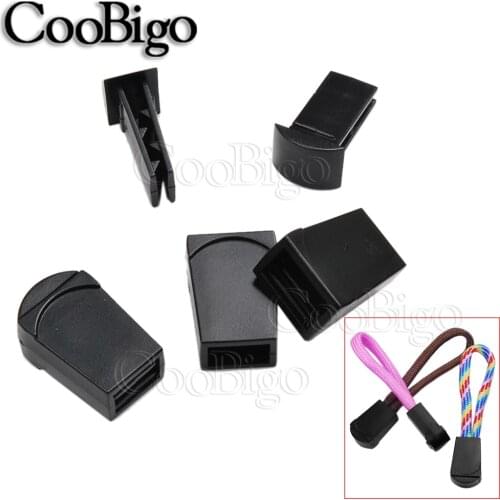 10pcs Plastic Black Zipper Pulls Clip Backpack Cord Ends Lock Buckles for Outdoor Backpack Ewing Clothes Travel Bags Accessories