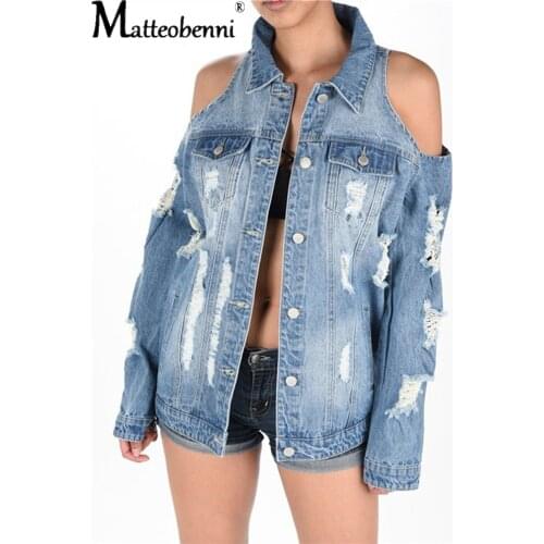 2021 Denim Jackets Women Streetwear Spring Autumn Coat Fashion Style Female Clothes Long Sleeve Outerwear Ripped Jeans Jacket