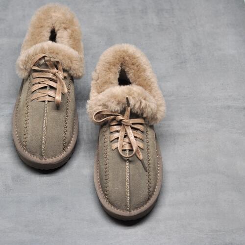 Artmu 2018 New Winter Leather Keep Warm Snow Shoes Wool Handmade Flat Sole Women Velvet Women Shoes 8808