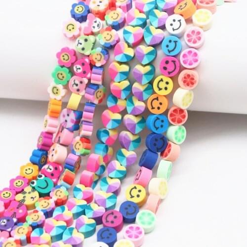 10mm DIY Jewelry Findings Clay Beads Fruits Heart Flower Beads Polymer Clay Beads For Jewelry Making DIY Bracelet Necklace