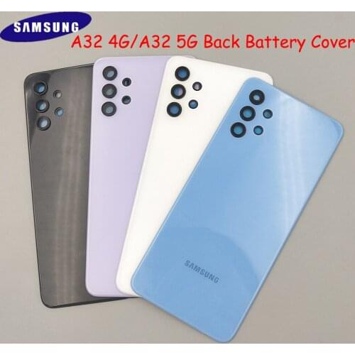 100% Original Samsung Galaxy A32 5G 4G A325 A326 Battery Back Cover Rear Door Housing Replacement Repair Parts+Camera Glass Lens