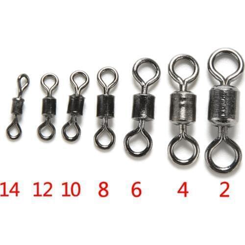 100Pcs Ball Bearing Stainless Steel Swivels Fishing Fish Connector Rolling Swivels Rig Multi Sizes Sea Carp Fishing Tools