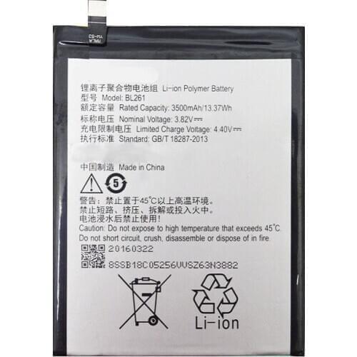 2019 3500mAh BL261 Replacement Battery For Lenovo Vibe K5 Note Lemon A7020a40 A7020a48 K52t38 K52e78 BL 261 Mobile Phone Batteri