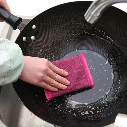 3 Pcs Stainless Steel Sponge Rectangle Cleaner Scrubber Pads Pot Bowl Dish Cloth Cleaning Tool Color Random