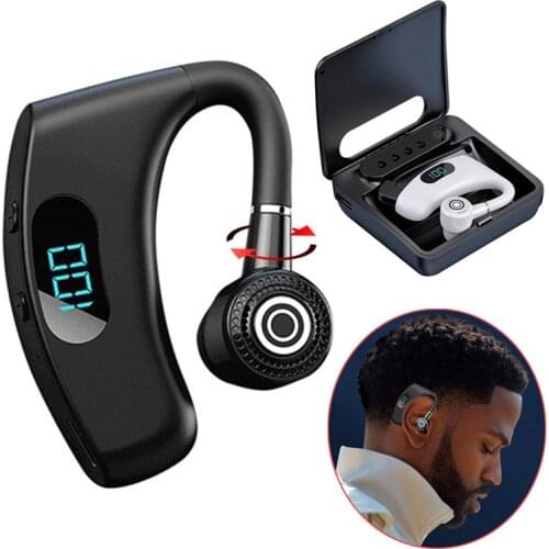 Wireless Earphone with Mic 270° Rotatable Headset Sport Driver Trucker Headphone 2200mAh Charging Box for iPhone Samsung Android