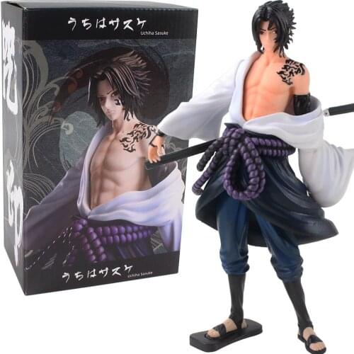 23cm Naruto Shippuden Anime Uchiha Sasuke with Sword Weapoon PVC Action Figure Cartoon Model Toy Kids Gift Decoration Brinquedos