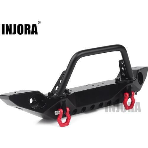 INJORA Metal Front Bumper with Led Lights for 1/10 RC Crawler Axial SCX10 90046 SCX10 III AXI03007 TRAXXAS TRX-4
