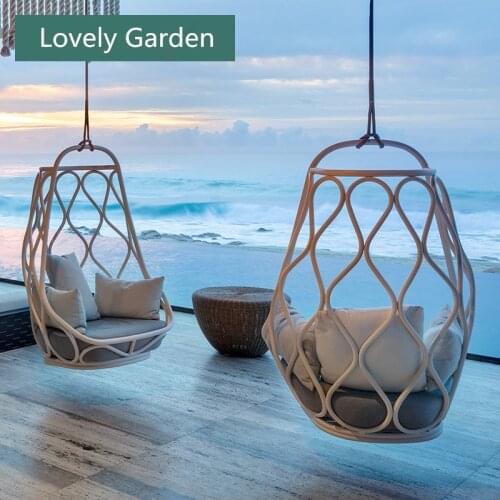 Power coated aluminum outdoor garden handing swing chair for home Hammock swing chair without stand