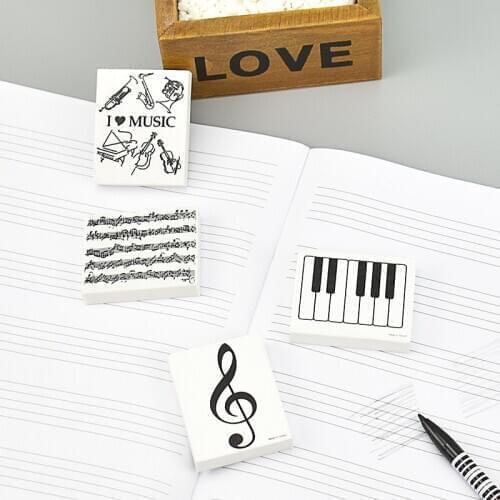 Music Eraser Rubber Mini Musical Series Modelling Funny Erasers Pencil Drawing Material Stationery Office Escolar School Supply