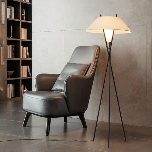 Nordic Minimalist Tripod Fabric Shade Led Floor Lamp Standing Lamp Bedroom Bedside Lamp Hotel Villa Living Room Home Decor Light
