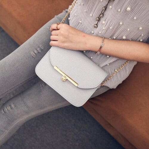 2021 New Women Handbag Fashion Korean Version Shoulder Bag Chain Messenger Bag Sweet Woman Bag Solid Color Shoulder Bag