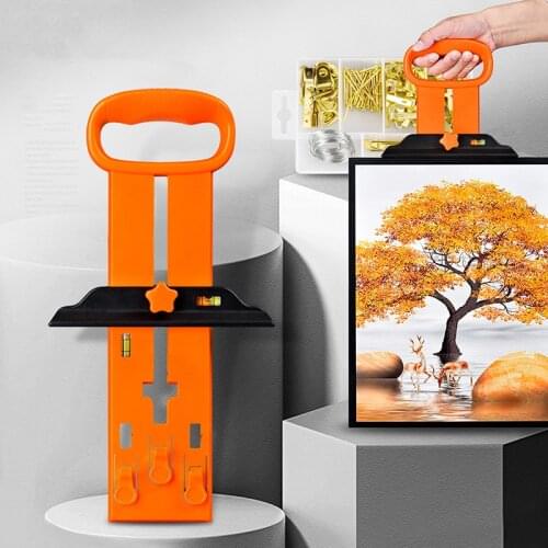 New DIY Photo Frame Multi-Tool Level Ruler Picture Frame Hanger Hooks Easy Wall Picture Hanging Kit Measuring Ruler