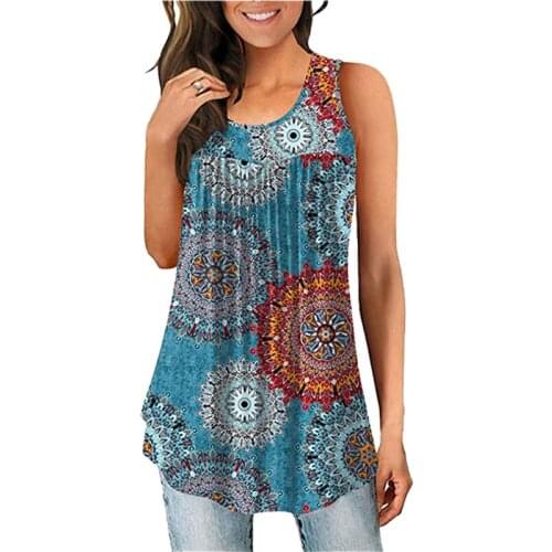 New European and American plus size womens 2021 summer t-shirt womens loose sleeveless pleated womens top vest