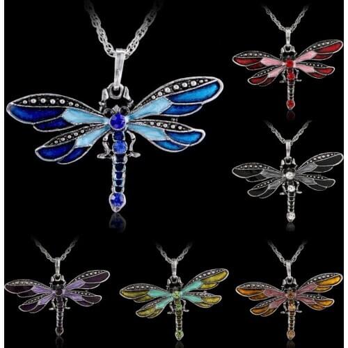 Новый год 2021 подарки Necklaces for Women Dragonfly Pendant naszyjnik Charms Necklace Choker Fashion Jewelery Collier Femme