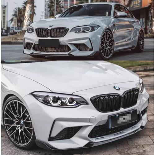 Real Carbon Fiber Bumper Front Lip + Rear Diffuser + Spoiler + Side Skirt Cover For BMW F87 M2 / M2C 2015-2020