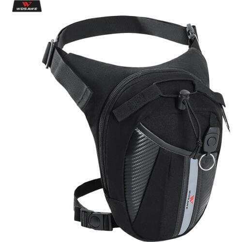 WOSAWE Motorcycle Leg Bag Waist Pack Motocross Racing Side Fanny Bag with Oxford Cloth Riding Travel Wear-resistant Reflective