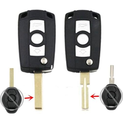 RIOOAK2pcs/lot Replacement Key Shell Blank HU92/HU58 Blade 3 Buttons Remote Flip Key fit for BMW E81 E46 E39 E63 E83 E53 E36 Fob