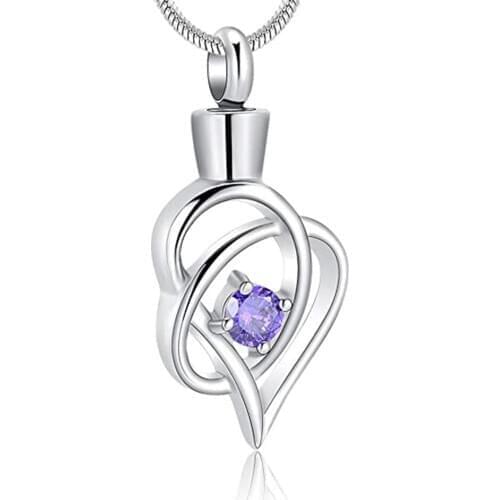 Infinity Heart Cremation Jewelry for Ashes Pendants Stainless Steel Crystal Memorial Keepsake Urn Jewelry