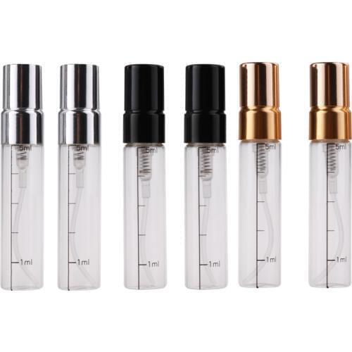 5 ML Glass Perfume Refillable Bottle Transparent Cosmetic Container Atomizer with Scale Shoppe Trial Bottle Perfume Spray Vials