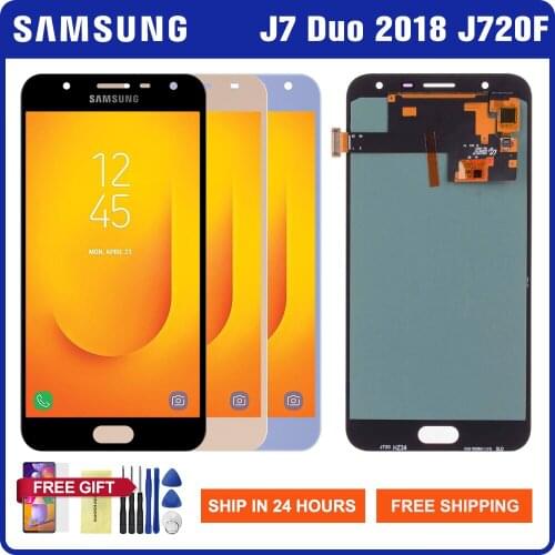 Super Amoled Screen For Samsung Galaxy J7 Duo 2018 Display Touch Screen Digitizer For Samsung J720 J720F SM-J720F SM-J720F/D