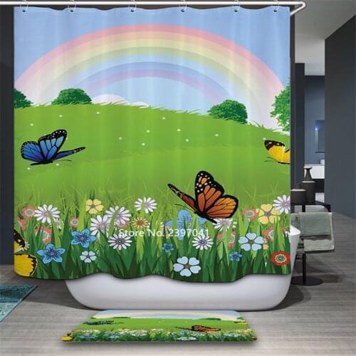 Creative Abstract Art Oil Painting Shower Curtain Toilet Bathroom Partition Curtain Waterproof and Mildew Proof Home Decoration