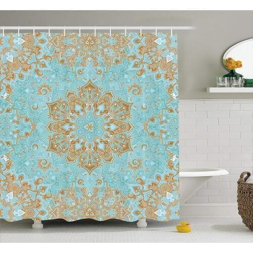 Mandala Shower Curtain by Ambesonne Mystic Psychedelic Vintage Kaleidoscope Zen Sacred Cosmos Tibetan Icon Print Fabric Bathroom