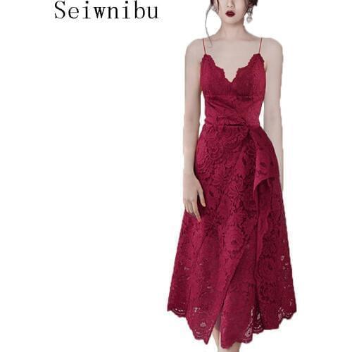 Sexy Spaghetti Strap Lace Dress Women Summer Flower Hollow out Sleeveless Backless Elegant Party Long Dress Vestidos