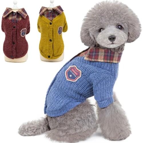 Winter Warm Pet Dog Lapel Sweater for Small Dogs Chihuahua Yorkies Sweatshirt Puppy Dog Clothes Pets Clothing Cat Hoodie Costume