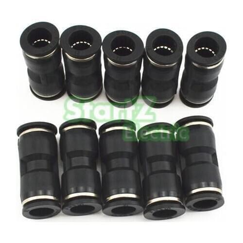 10 Pcs Air Pneumatic 12mm to 12mm Straight Push in Connectors Quick Fittings