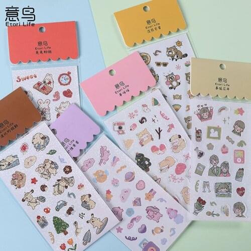 12packs/LOT rainbow sugar dream series stationery sticker Creative decoration DIY sticker