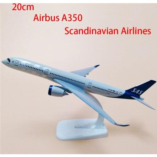 20cm Diecast Airplane Model Scandinavian Airlines SAS A350 Static Airlines Display Adult Collections Toys for Boys
