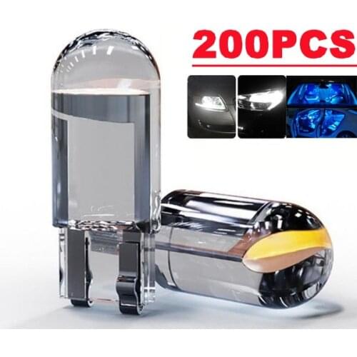 200/100/50/10 PCS LED Car Wedge Parking Lights T10 W5W WY5W 168 COB Side Door Bulb Instrument Lamp Auto License Plate Light 12V